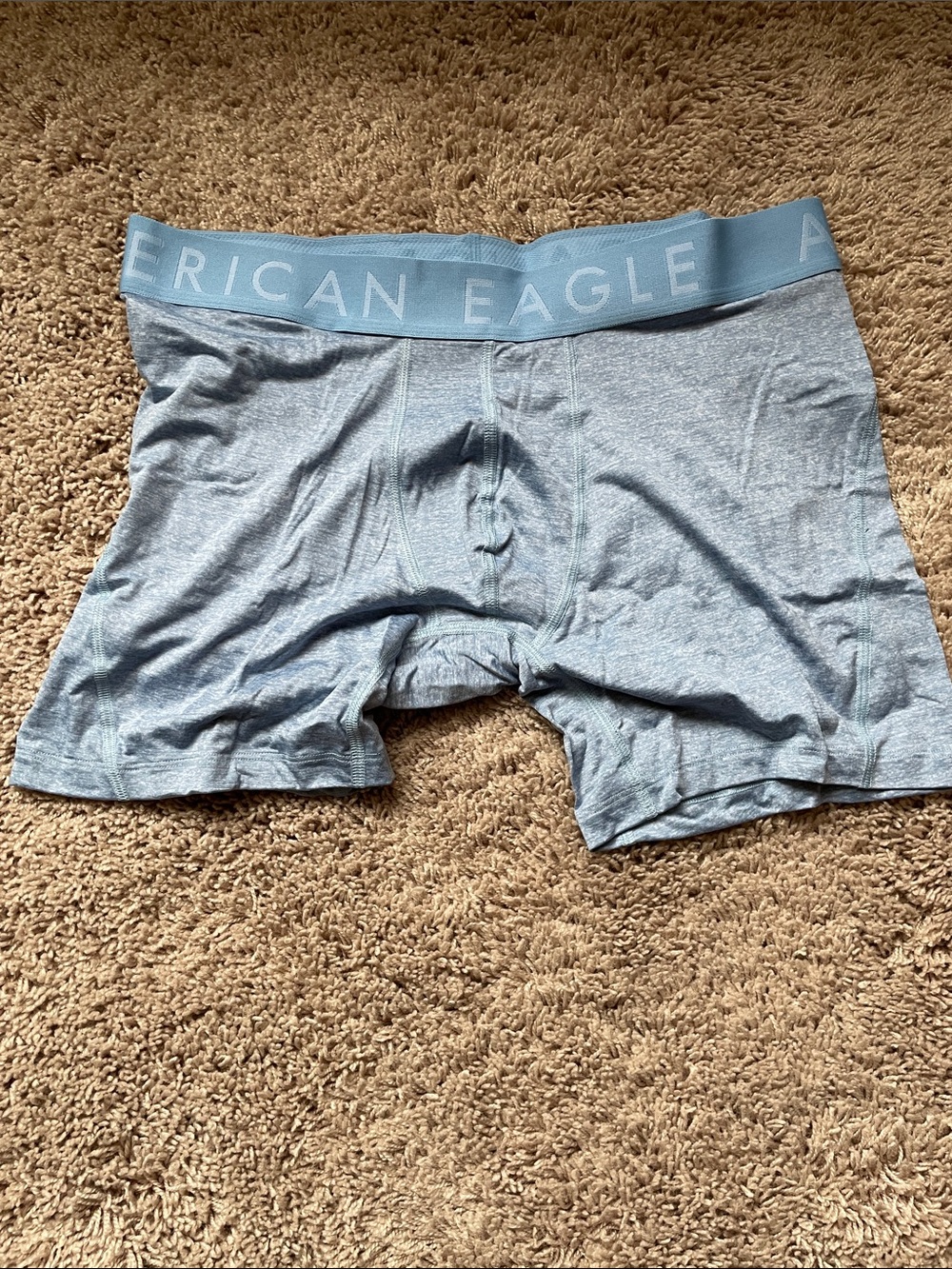 Gently worn American Eagle Outfitters Men's Heather Light Blue Boxer Briefs - Picture 1 of 1